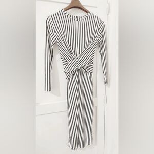 Striped Black and White Long Sleeve Dress